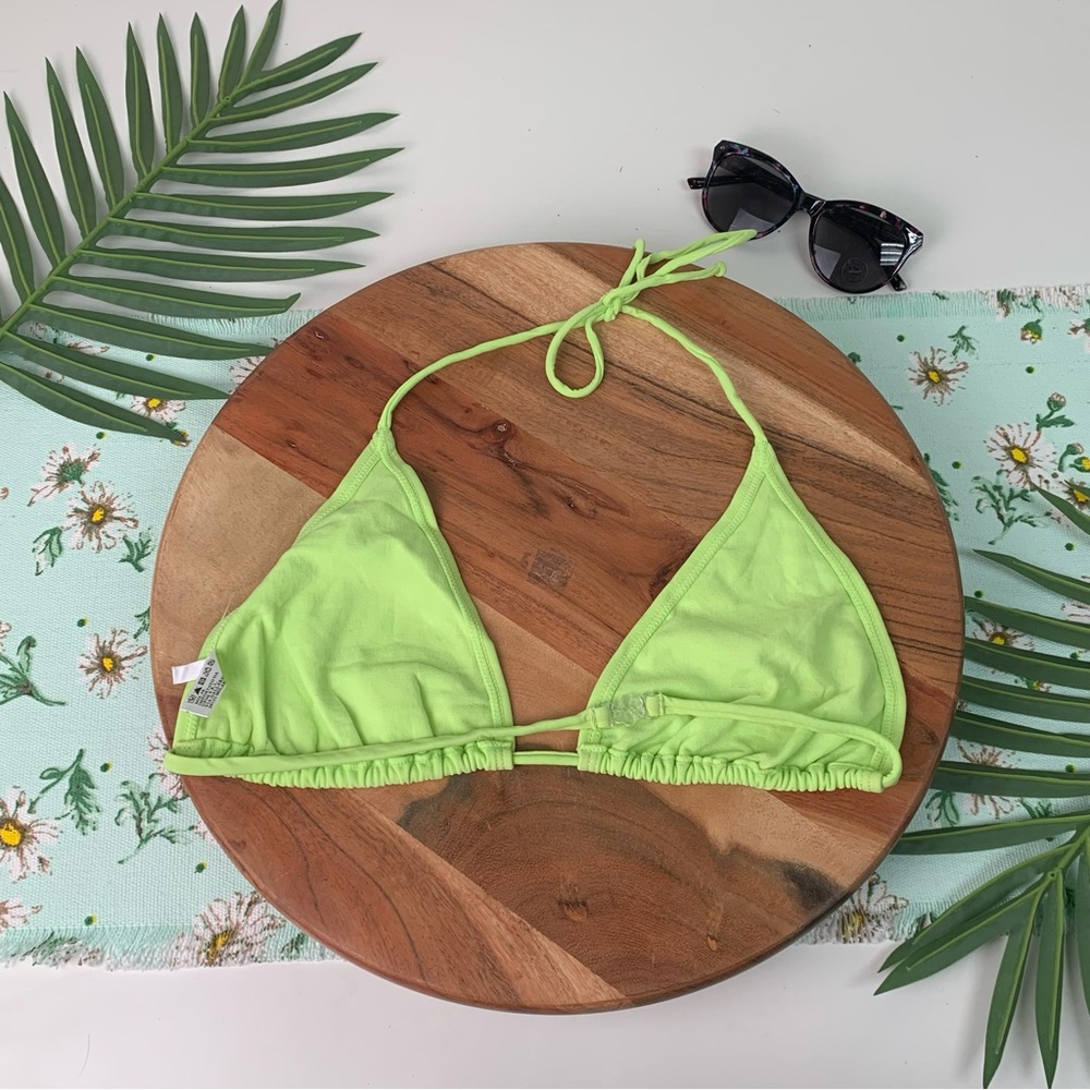 NWT Neon Green Two Piece Bikini Swimsuit Set w/ Brief shorts Bottoms - Lycra - Picture 8 of 11